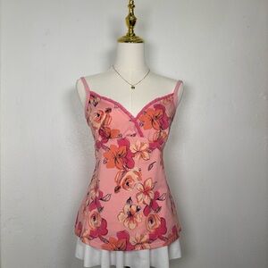 victoria's secret pink sleepwear y2k camisole top floral lace coquette softgirl